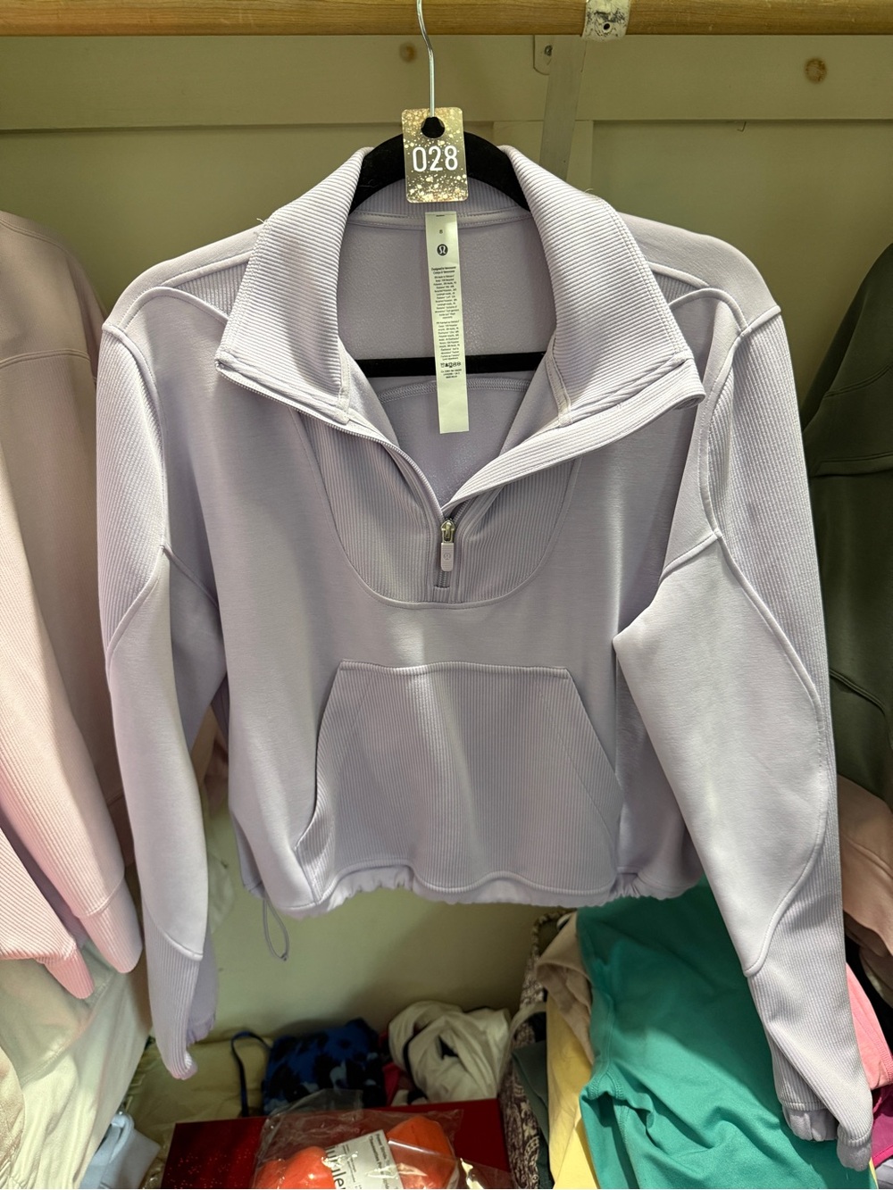 028 lululemon athletica ribbed soft streme Lavender Half-Zip Pullover